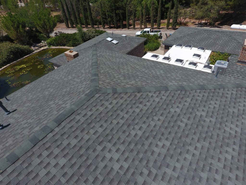 A newly repaired roof in El Paso.